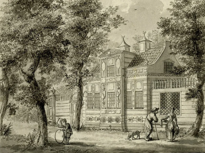 1798-Pieter Barbiers IV - Vista della facciata posteriore e laterale della casa Vreedenhof